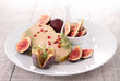 canvas print picture - slice of foie gras and fig