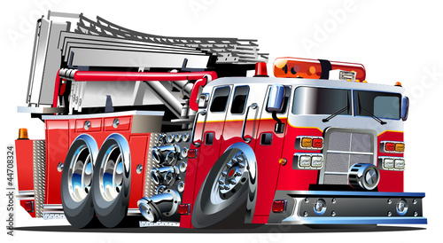 Vector: Vector cartoon fire truck Vector cartoon fire truck