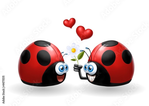 Illustration: coppia coccinelle coppia coccinelle