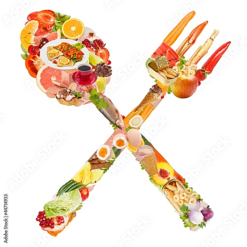 Photo: Crossed fork and spoon symbol Crossed fork and spoon symbol