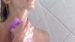 beautiful woman taking care of her skin