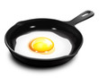 Illustrated Fried Egg in Frying Pan