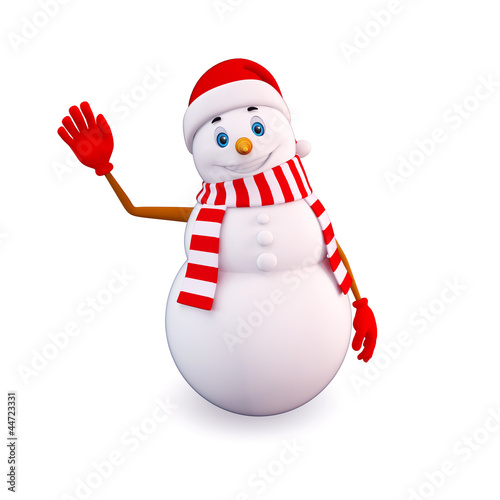 Illustration: snow man is doing bye snow man is doing bye