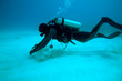 Diver near sand bottom, Cuba