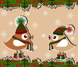 Vector: Christmas card with birds and gifts Christmas card with birds and gifts