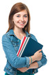 Studentin mit Unterlagen