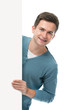 Teenager mit Werbeschild