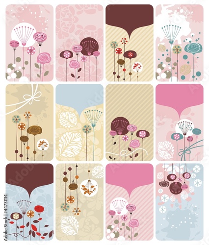 Vector: Seasonal Floral Gift Cards Seasonal Floral Gift Cards