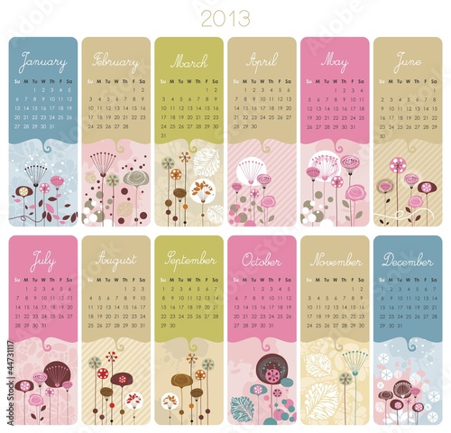 Vector: 2013 Calendar Set 2013 Calendar Set