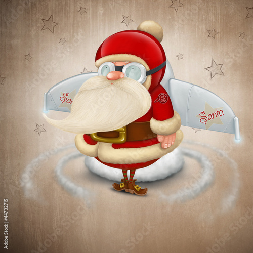 Illustration: Santa Claus rocket Santa Claus rocket