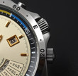 luxury man watch detail, chronograph close up