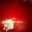 red background with white gift box