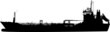 Silhouette of the sea tanker ship