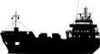 Silhouette of the sea tanker ship