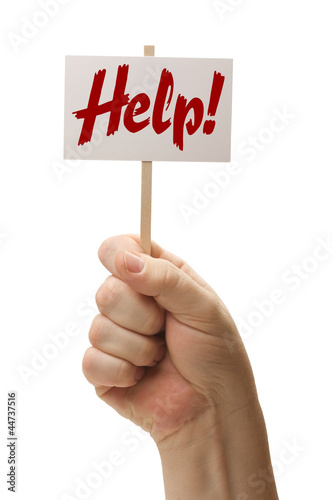 Photo: Help Sign In Fist On White Help Sign In Fist On White