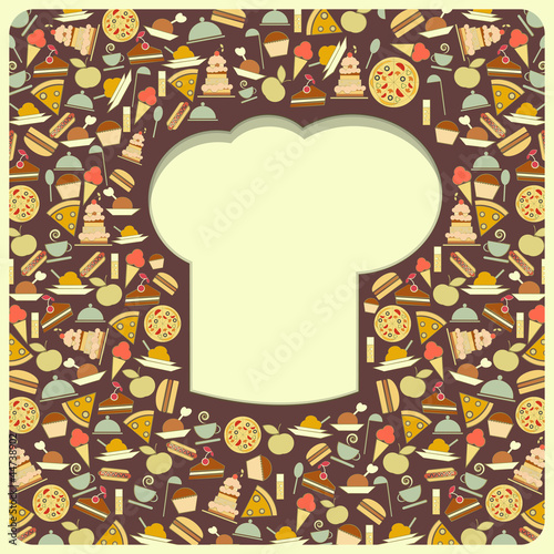 Vector: retro cover Menu with chefs hat retro cover Menu with chefs hat