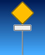 Blank Road Sign on Blue Sky