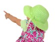 Foto: Baby girl seated rear-view, pointing up Baby girl seated rear-view, pointing up