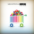 Abstract vector shopping cart