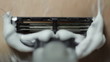 razor shaves POV close up