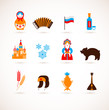 Russia love - heart with vector icons