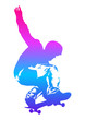 Pop art illustration of a skateboarder