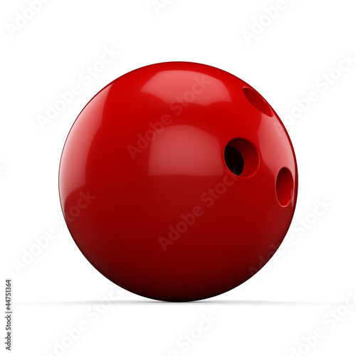 Illustration: 3d Red Bowling Ball on white background 3d Red Bowling Ball on white background