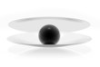 Open shell with black pearls