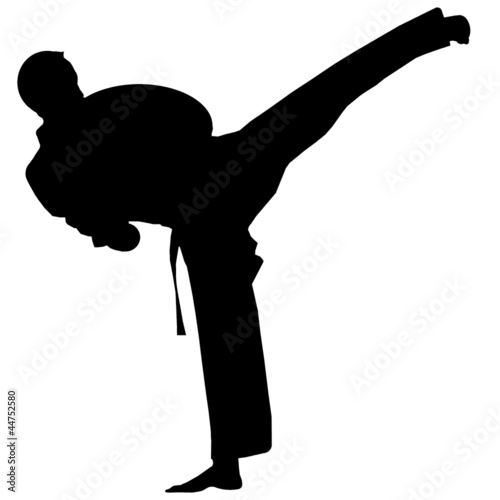 Illustration: Karate - black silhouette Karate - black silhouette