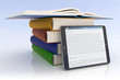 Books and tablet pc