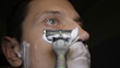 razor shaves POV close up