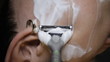 razor shaves POV close up
