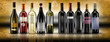 bottiglie di vino su fondo antico