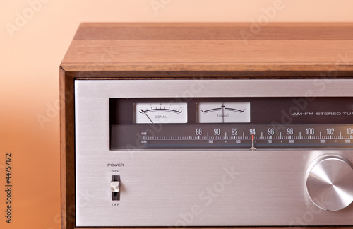 Photo: Vintage hi-fi Stereo Tuner in wooden cabinet Vintage hi-fi Stereo Tuner in wooden cabinet