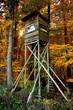 Ein Hochsitz in einem Herbstwald
