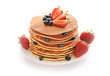 Pancakes with strawberry and blueberries