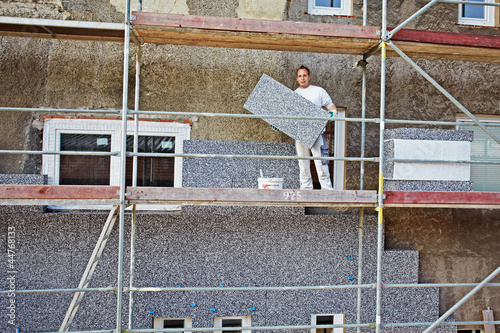 Photo: mounting thermal insulation boards mounting thermal insulation boards