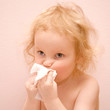 baby girl  has a runny nose