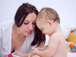 Baby boy using smartphone