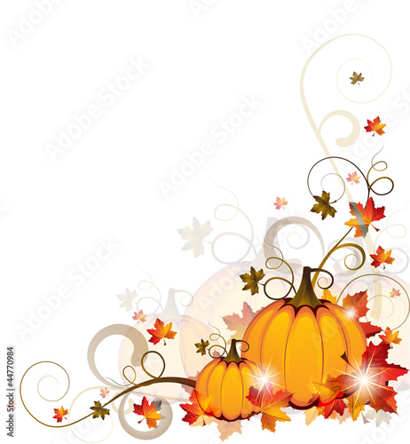 Vector: Background with Pumpkins Background with Pumpkins