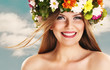 Beauty with flower wreath