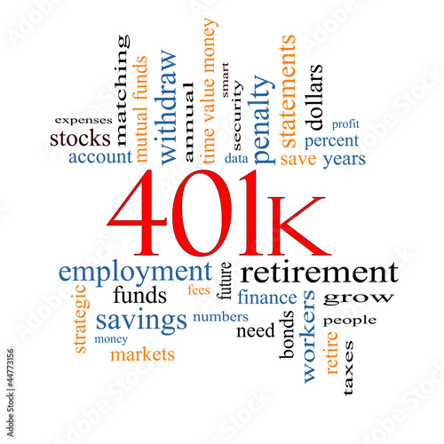 Illustration: 401k Word Cloud Concept 401k Word Cloud Concept