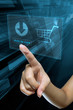 Photo : a woman hand add to cart on screen a woman hand add to cart on screen
