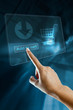 Photo : a woman hand add to cart on screen a woman hand add to cart on screen
