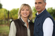 Couple working in the field