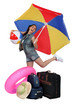 Young woman excited to go on vacation
