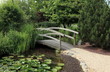 petit pont de bois sur jardin aquatique