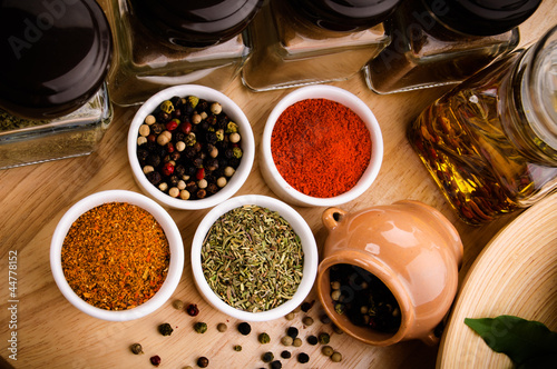 Photo: Spices in bowls Spices in bowls