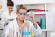 Two students in science class