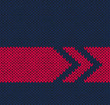 Style Seamless Blue with Red Arrow Color Knitted Vector Pattern